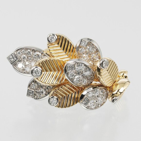 CARTIER Grand De Cafe Earring H8001181 K18 yellow gold/Pt950Platinum/diamo - Picture 11 of 11